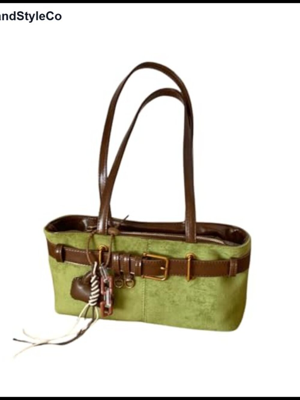 Faux Suede Double Strap Retro Vintage Shoulder Handbag